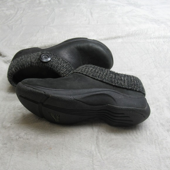 Dansko Womens Clogs 47EU 7US Black Leather Kenzie Slip on Knit Lofaers Shoes - Picture 7 of 14